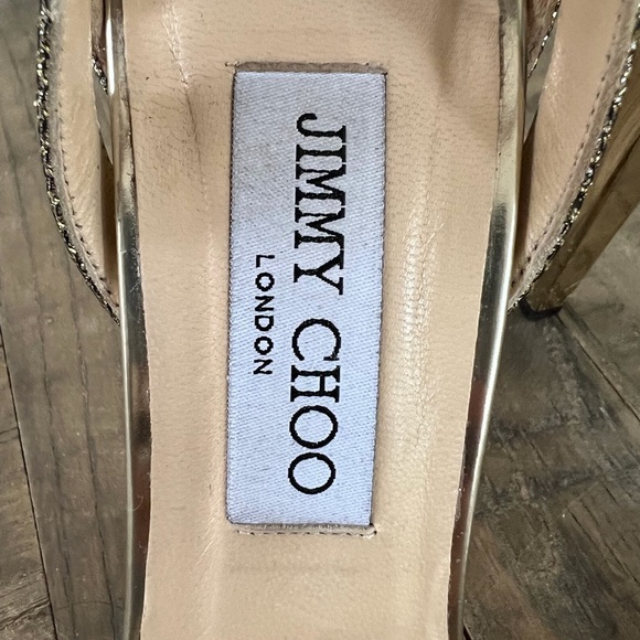 Jimmy Choo Kayden gold/silver glitter heels - Picture 3 of 10